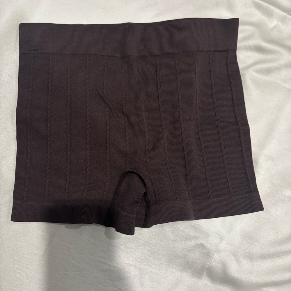Women's Brown Ribbed Shorts